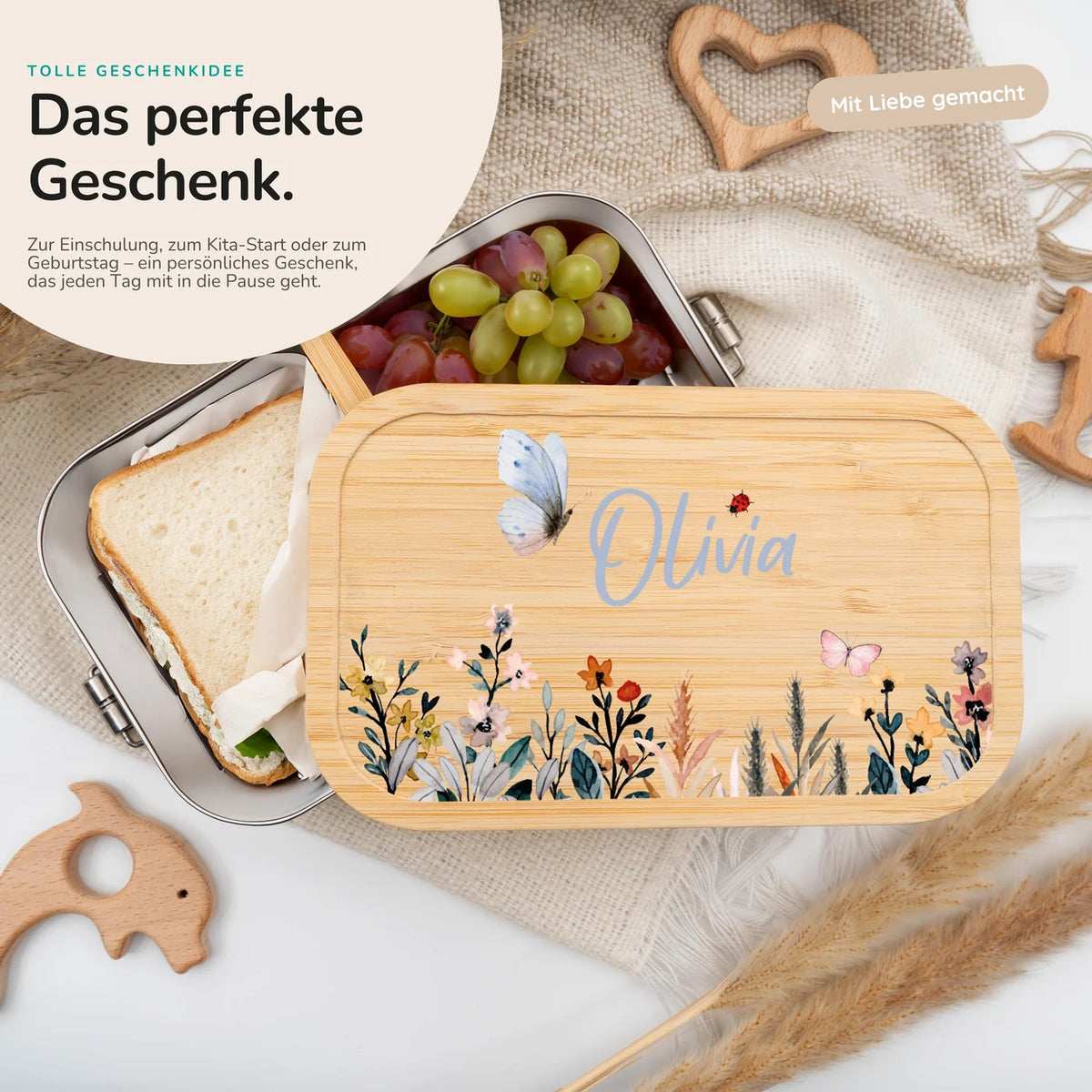 Brotdose Kinder personalisiert - Flora