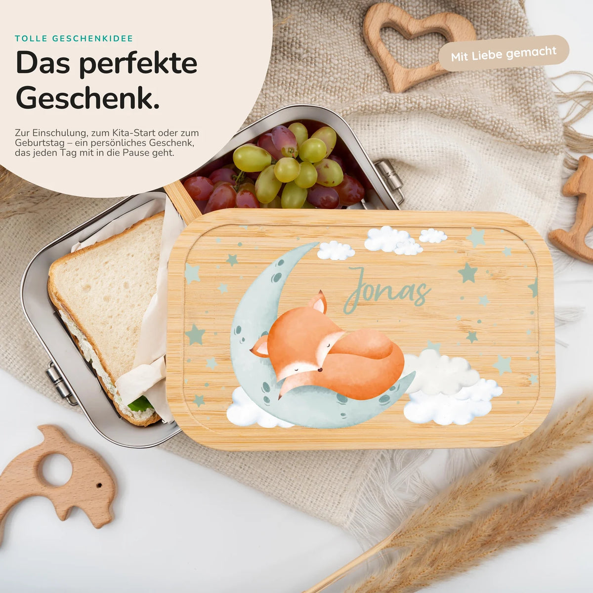 Brotdose Kinder personalisiert Baby Fuchs