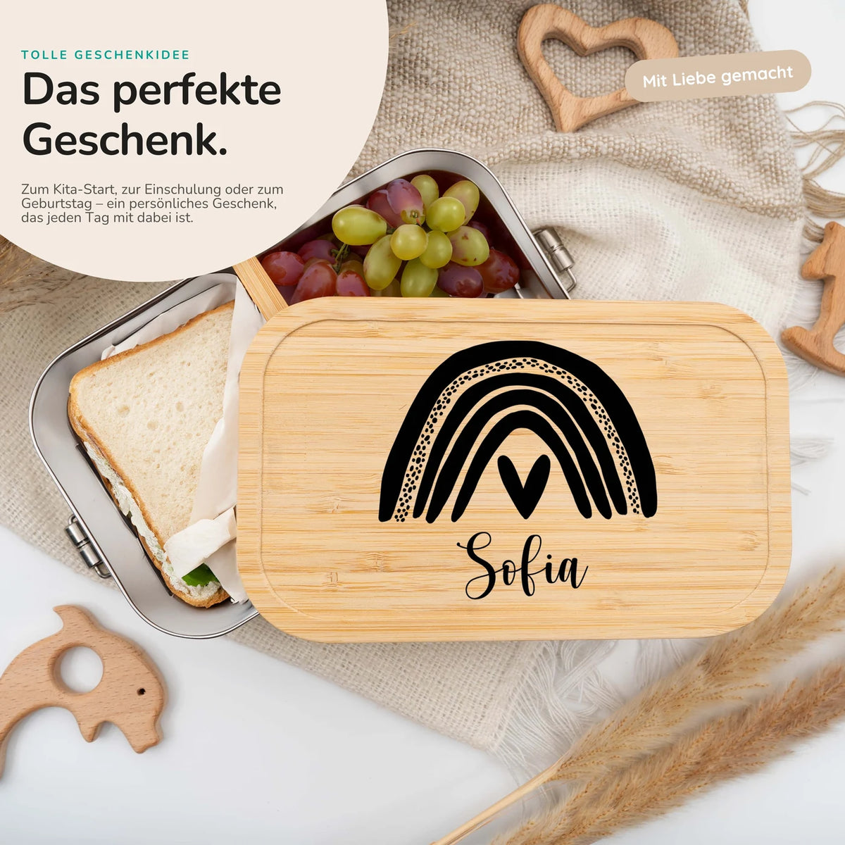 Brotdose personalsiert Regenbogen