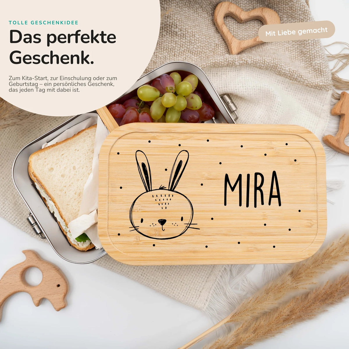 Brotdose personalisiert Hasenkopf
