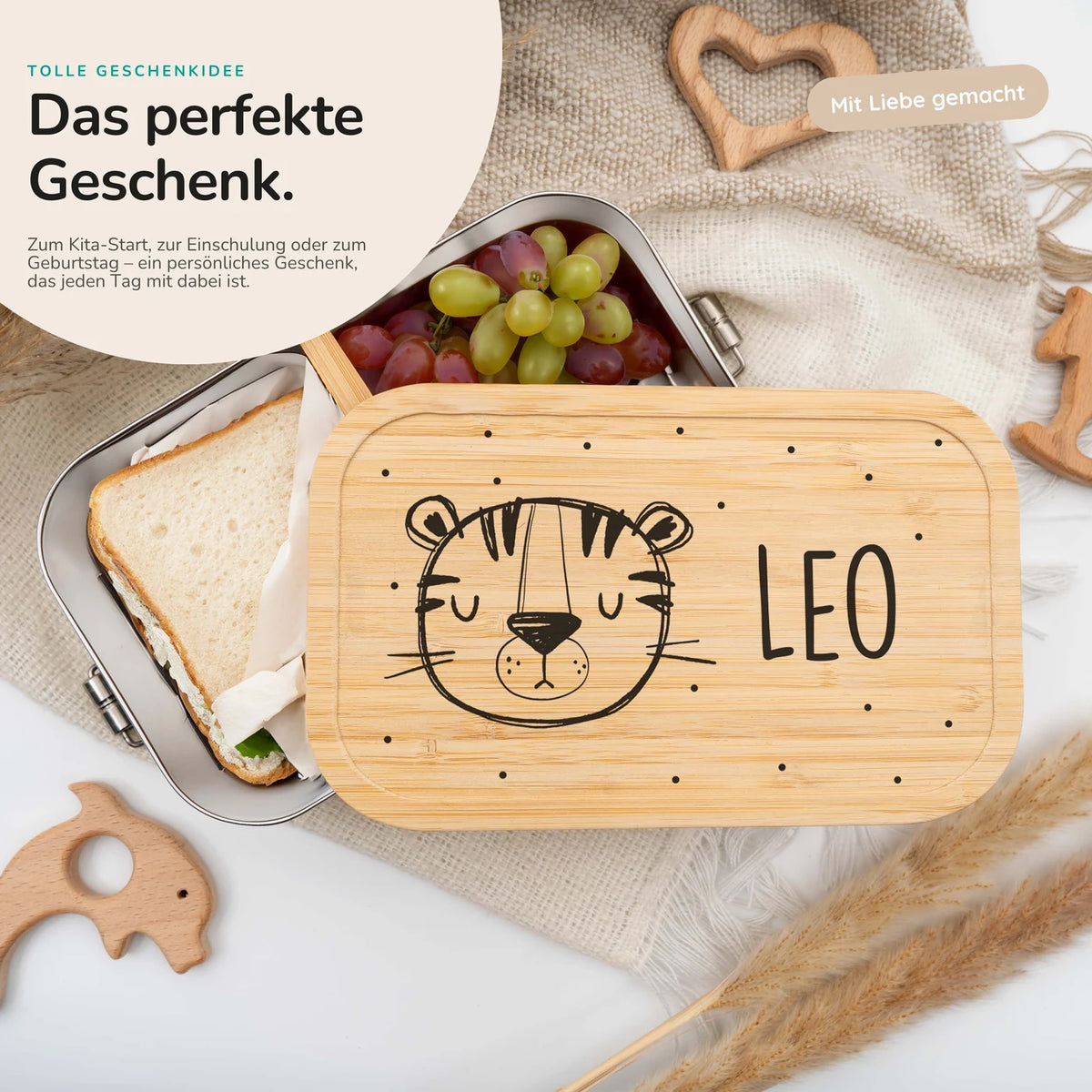 Brotdose personalisiert Tiger