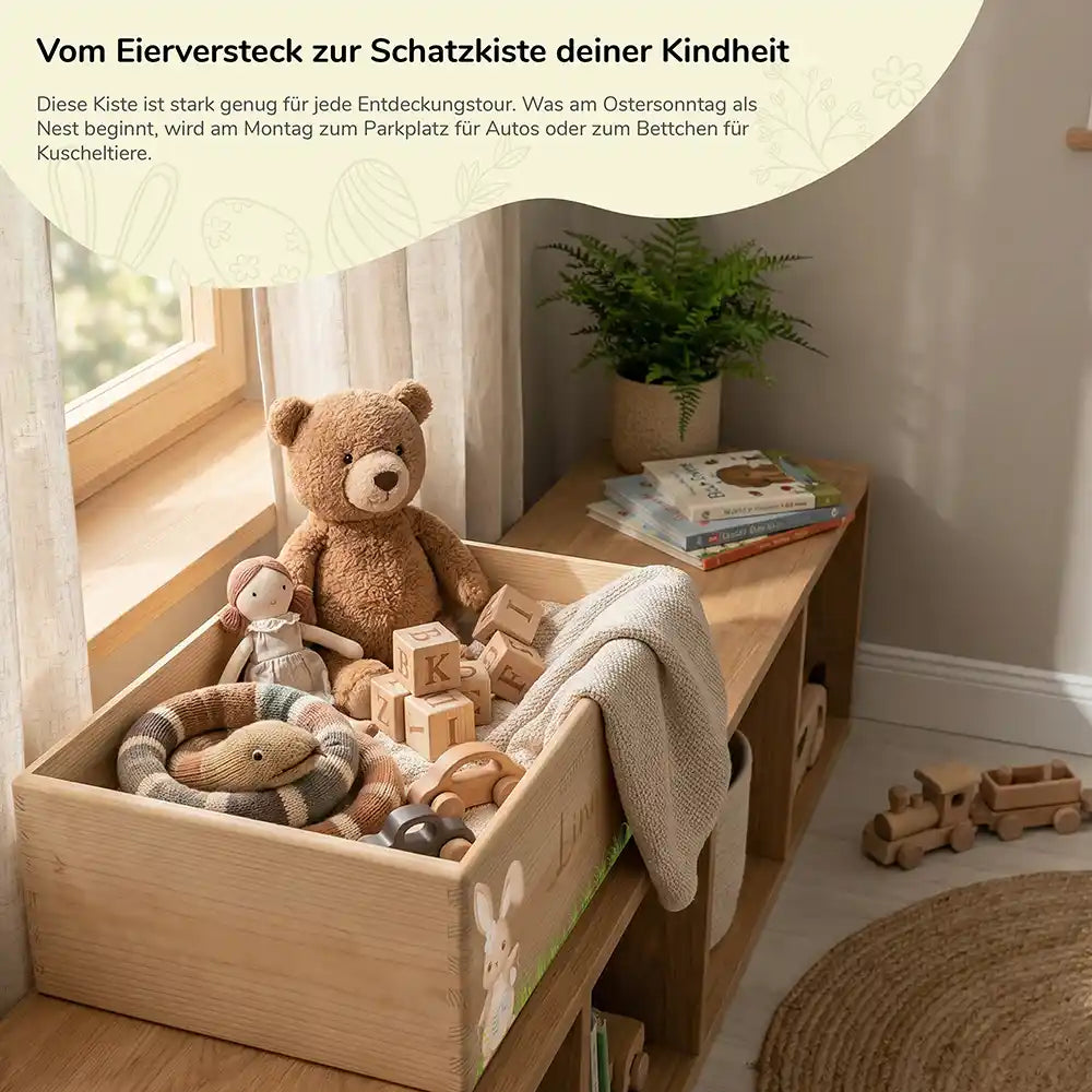 Osterkiste Holz personalisiert - Ostereier