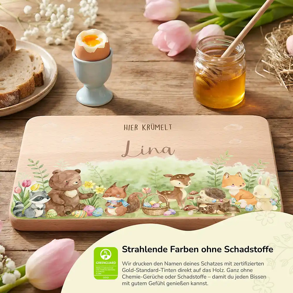 Frühstücksbrettchen Ostern - Niedliche Waldtiere