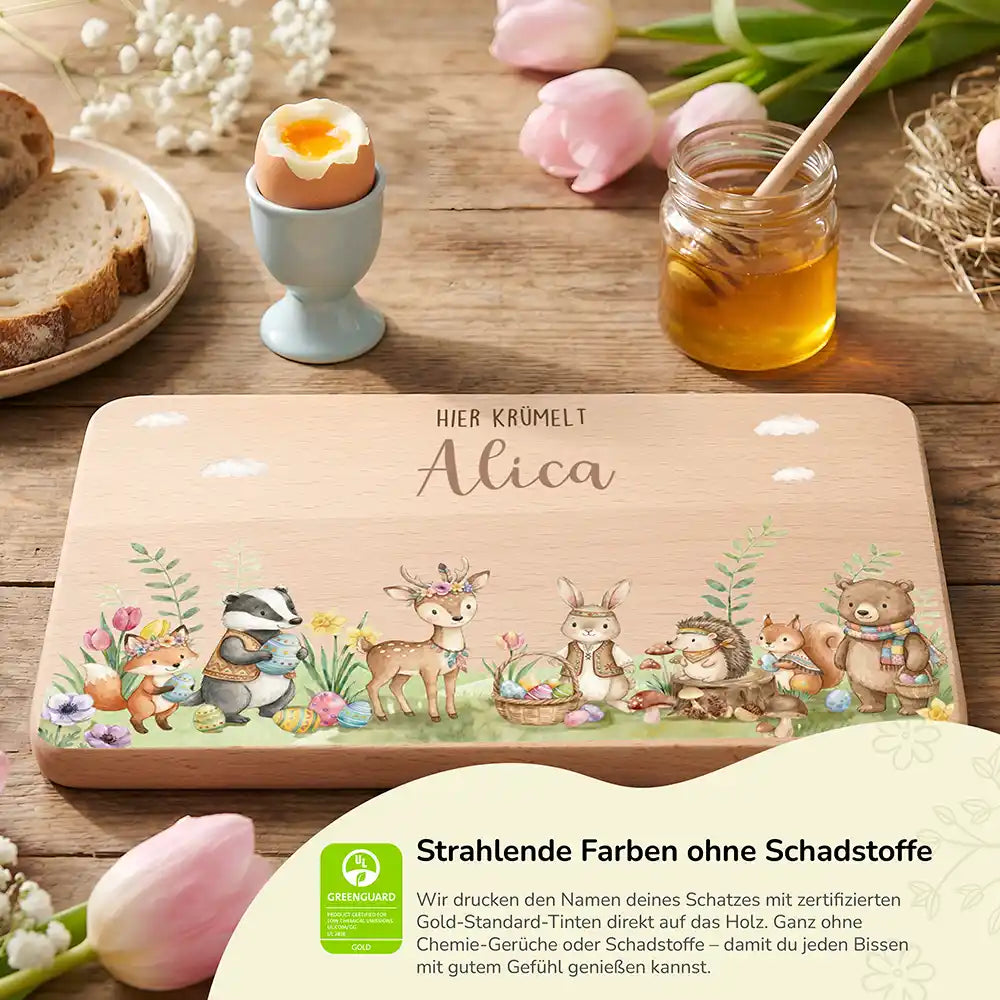 Frühstücksbrettchen Ostern - Waldtiere Ostern