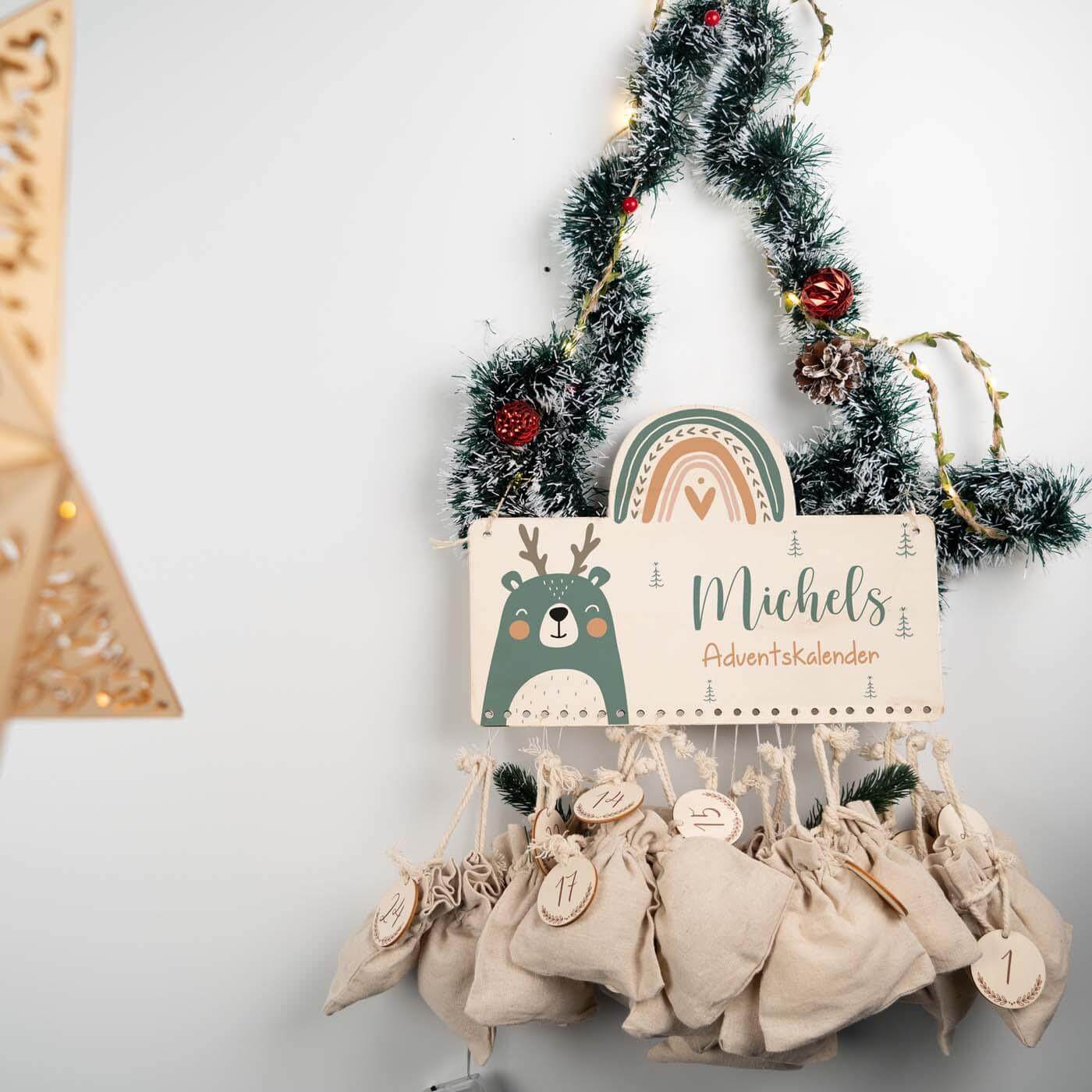 high-quality personalized rainbow advent calendar