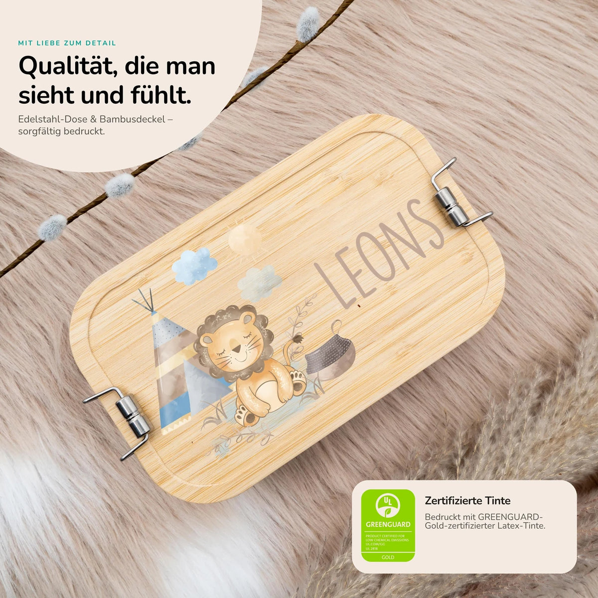 Brotdose Kinder personalisiert - Tipi Löwe