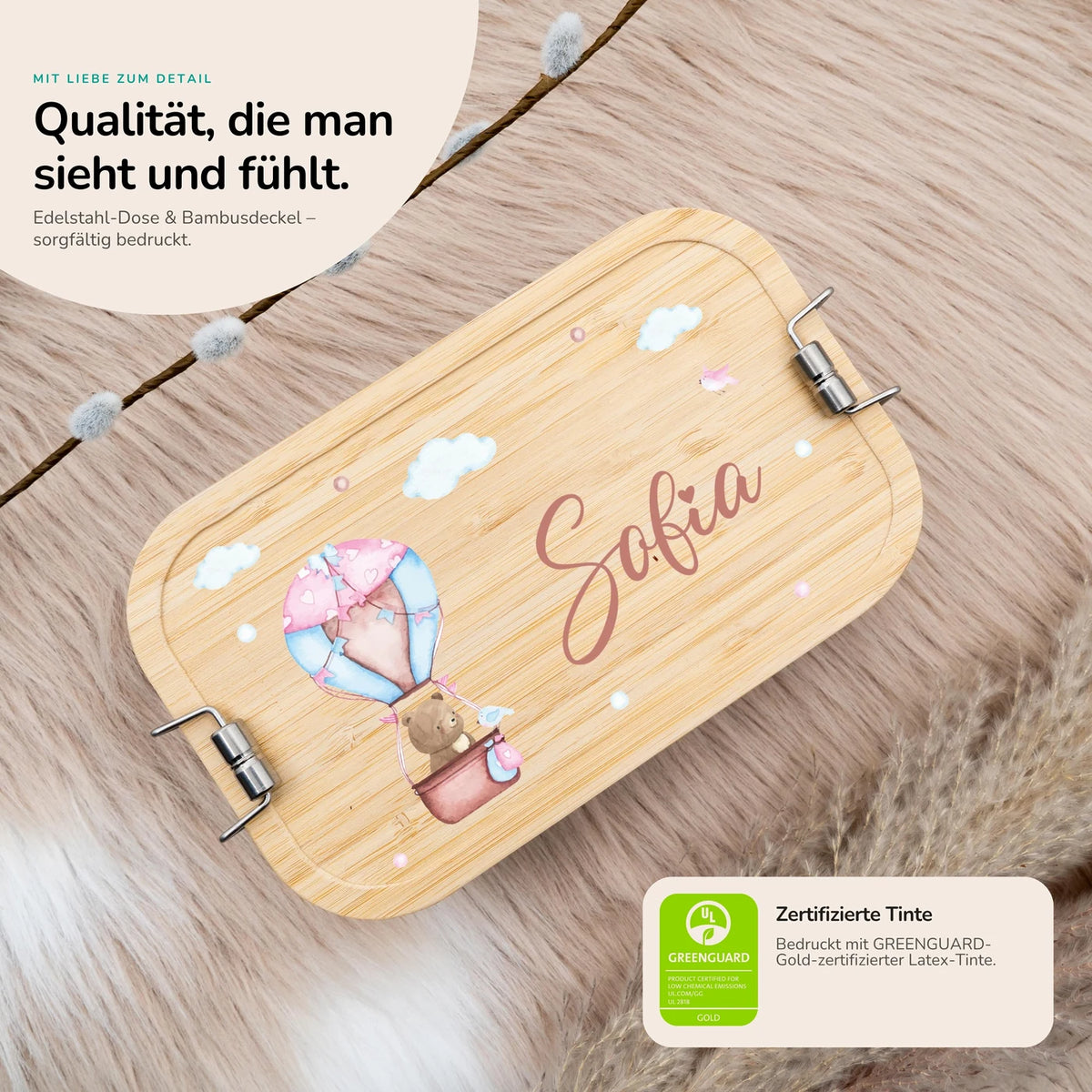 Brotdose Kinder personalisiert - Ballon Bär