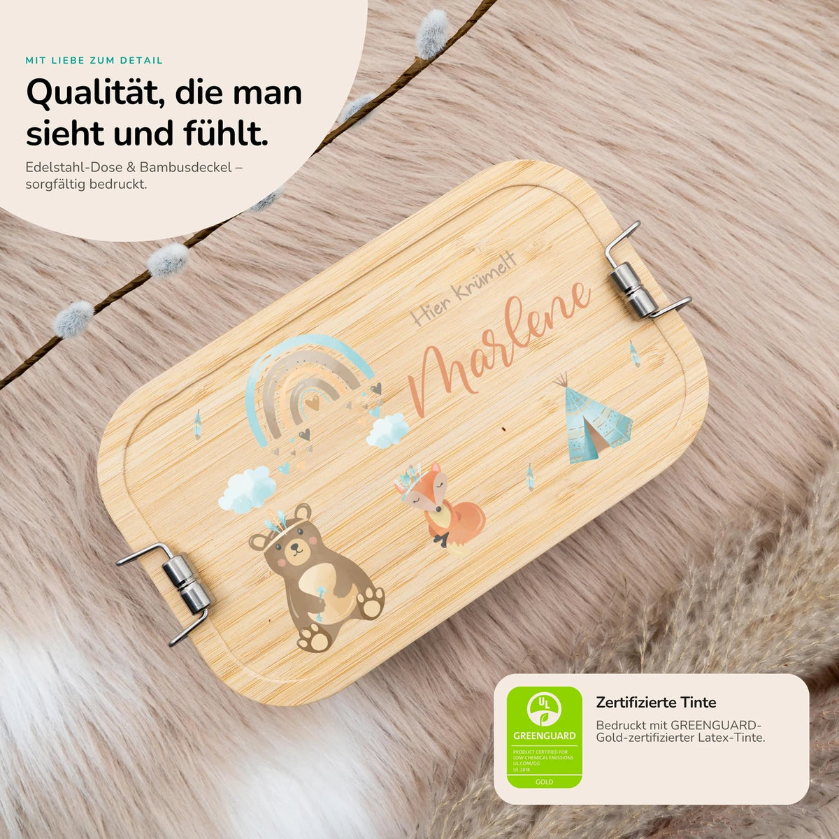 Brotdose Kinder personalisiert - Tipi