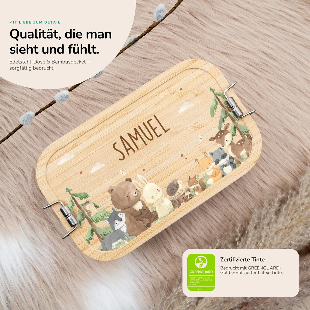 Brotdose Kinder personalisiert - Waldtiere