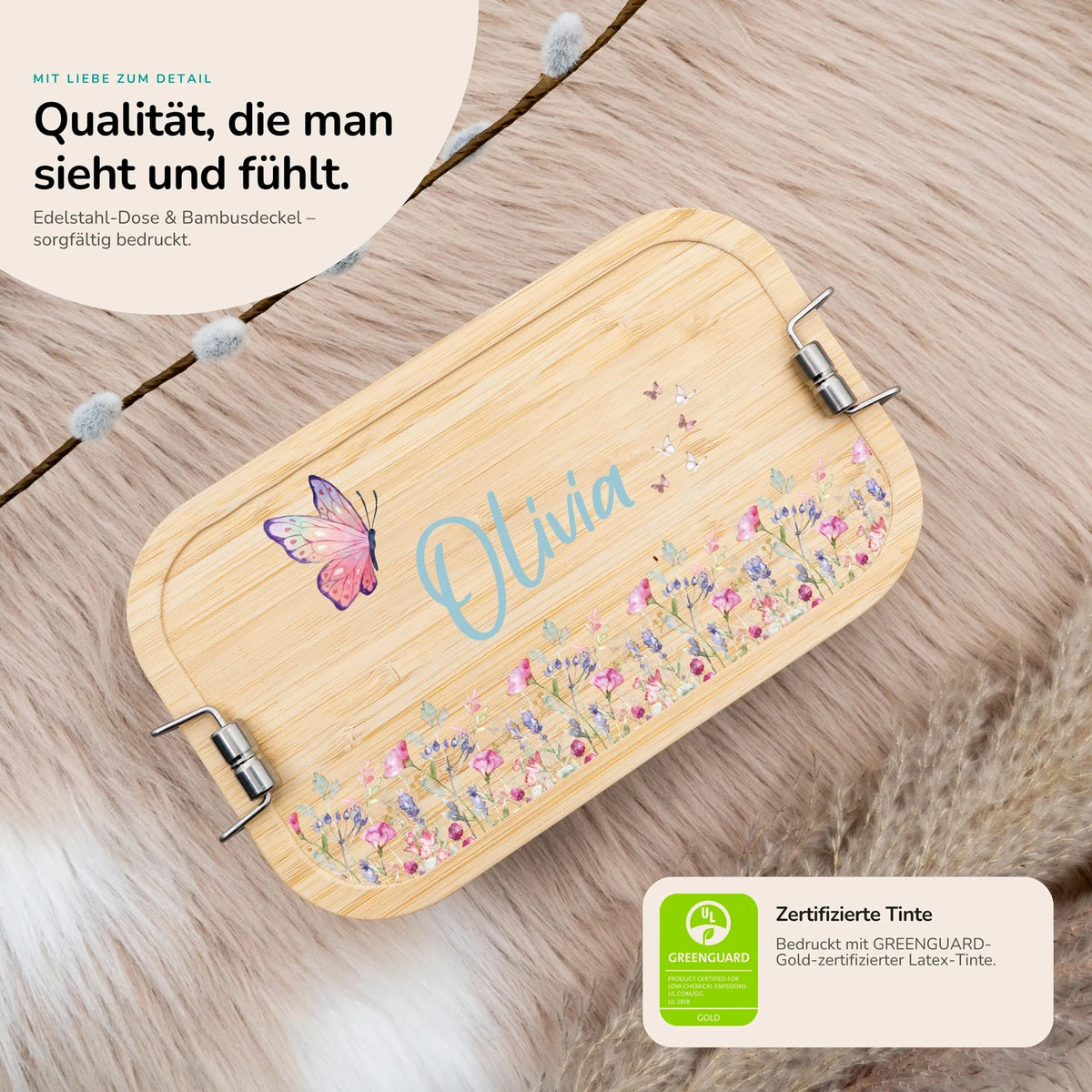 Brotdose Kinder personalisiert - Blumenpark