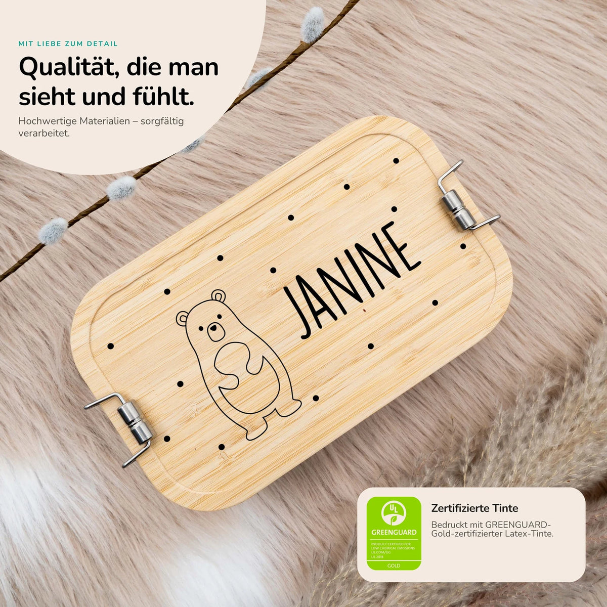 Brotdose Kinder personalisiert - Fröhlicher Bär