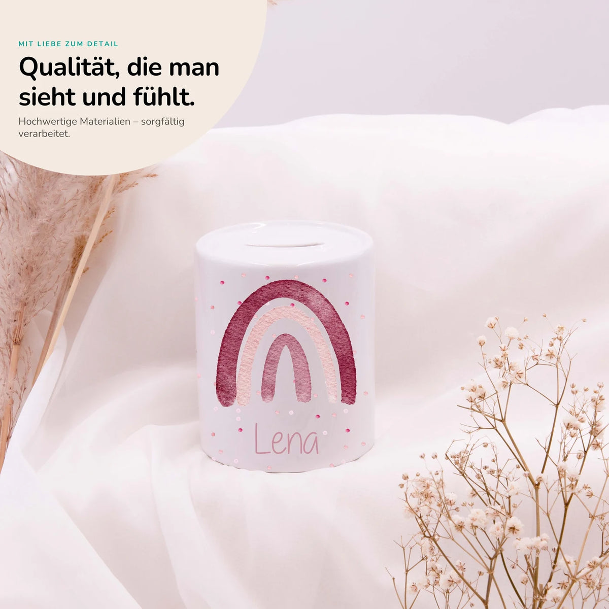 Spardose Kinder aus Keramik - Regenbogen