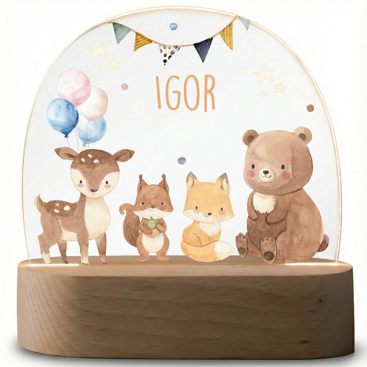 Nachtlicht Kinder personalisiert - Herzliche Tierfreunde