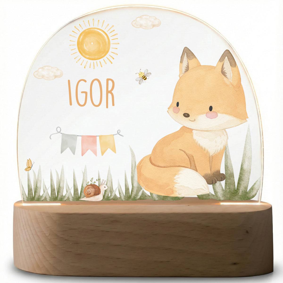 Nachtlicht Kinder personalisiert - Baby Fuchs