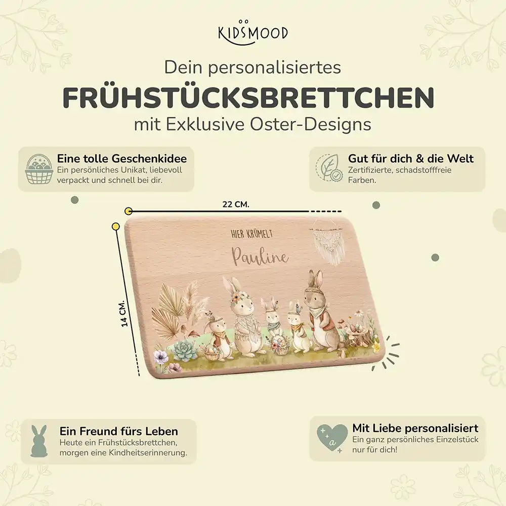 Frühstücksbrettchen Ostern - Osterhasen