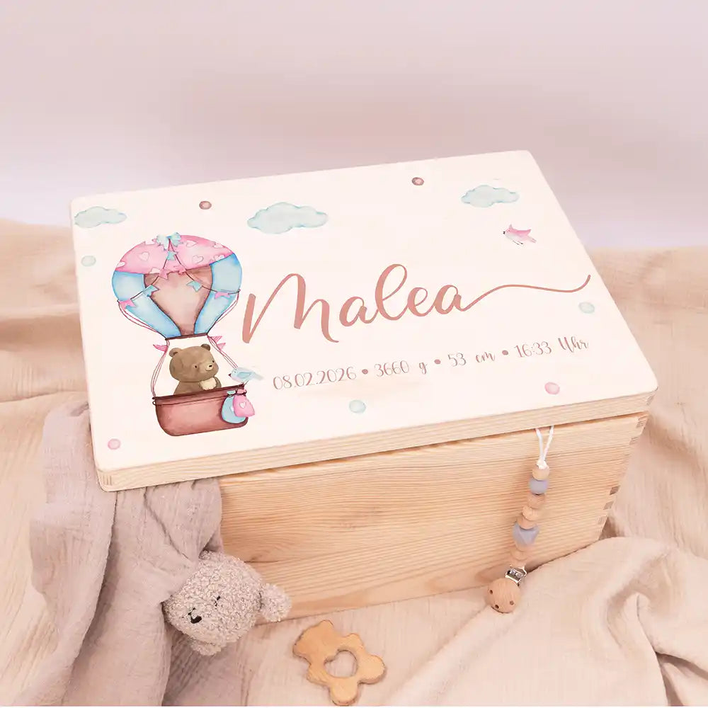 Erinnerungsbox Baby - Ballon Boho Bär