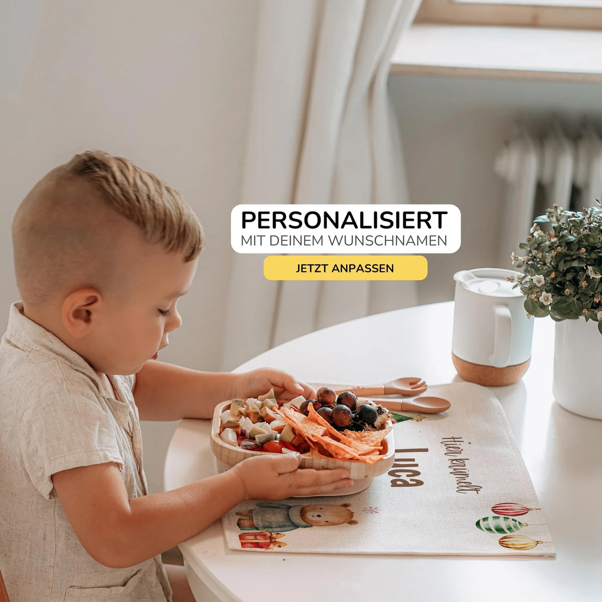 Tischset Kinder personalisiert Weihnachtsmotiv - Mini-Tierchen-Welt