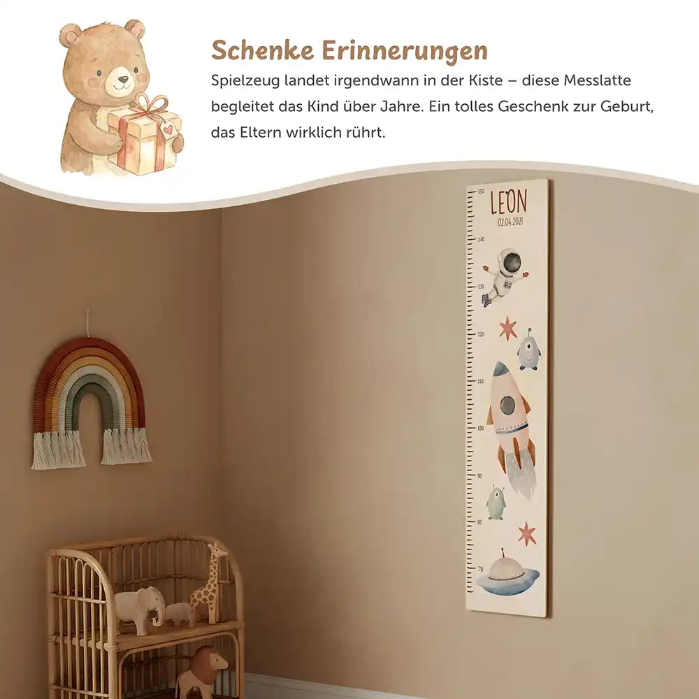 Messlatte Kinder Holz & Aluverbund - Astronaut