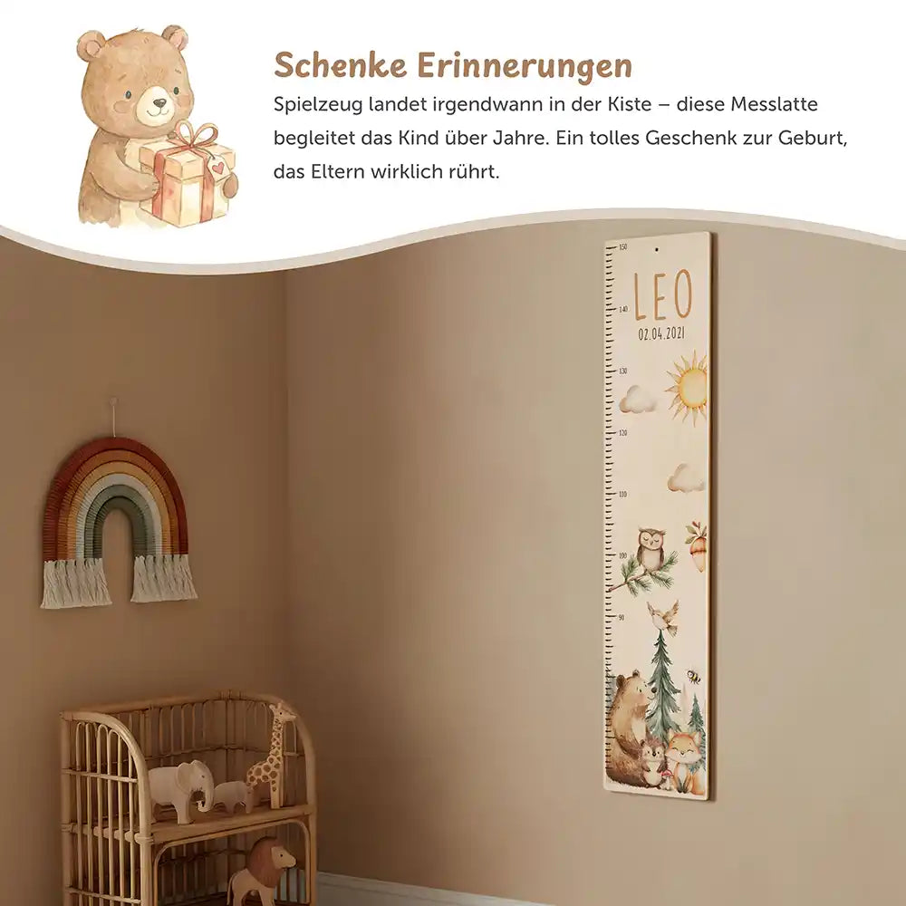 Messlatte Kinder Holz & Aluverbund - Bärfamilie