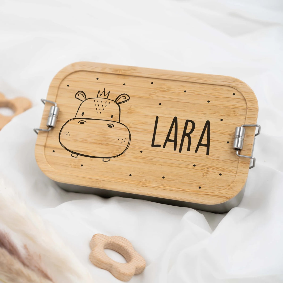 Brotdose personalisiert Nilpferd Gesicht