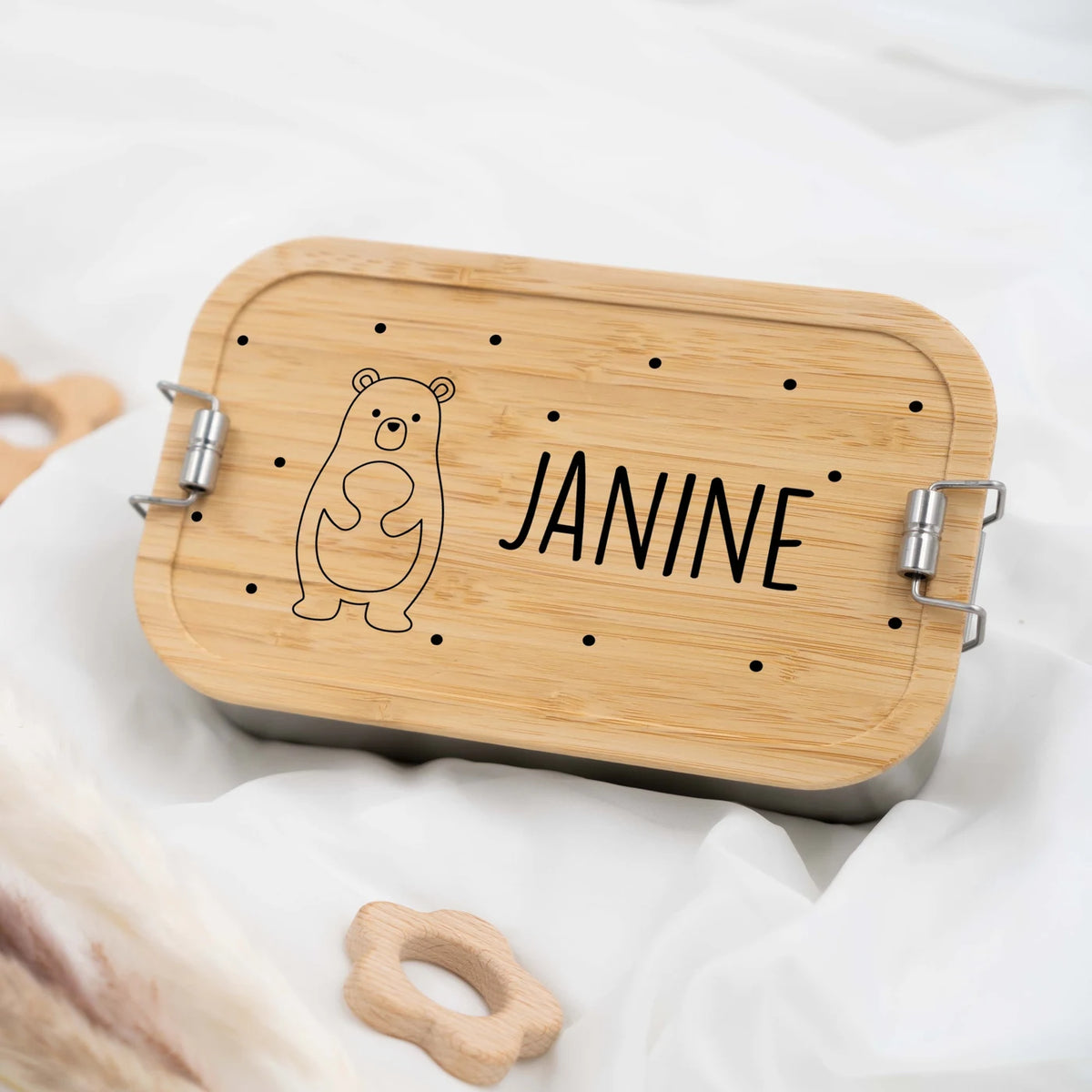 Brotdose Kinder personalisiert - Fröhlicher Bär