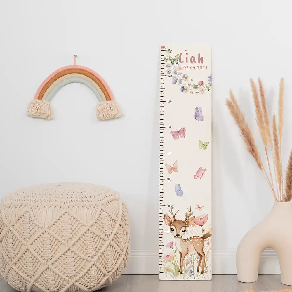 Messlatte Kinder Holz & Aluverbund - Baby Reh