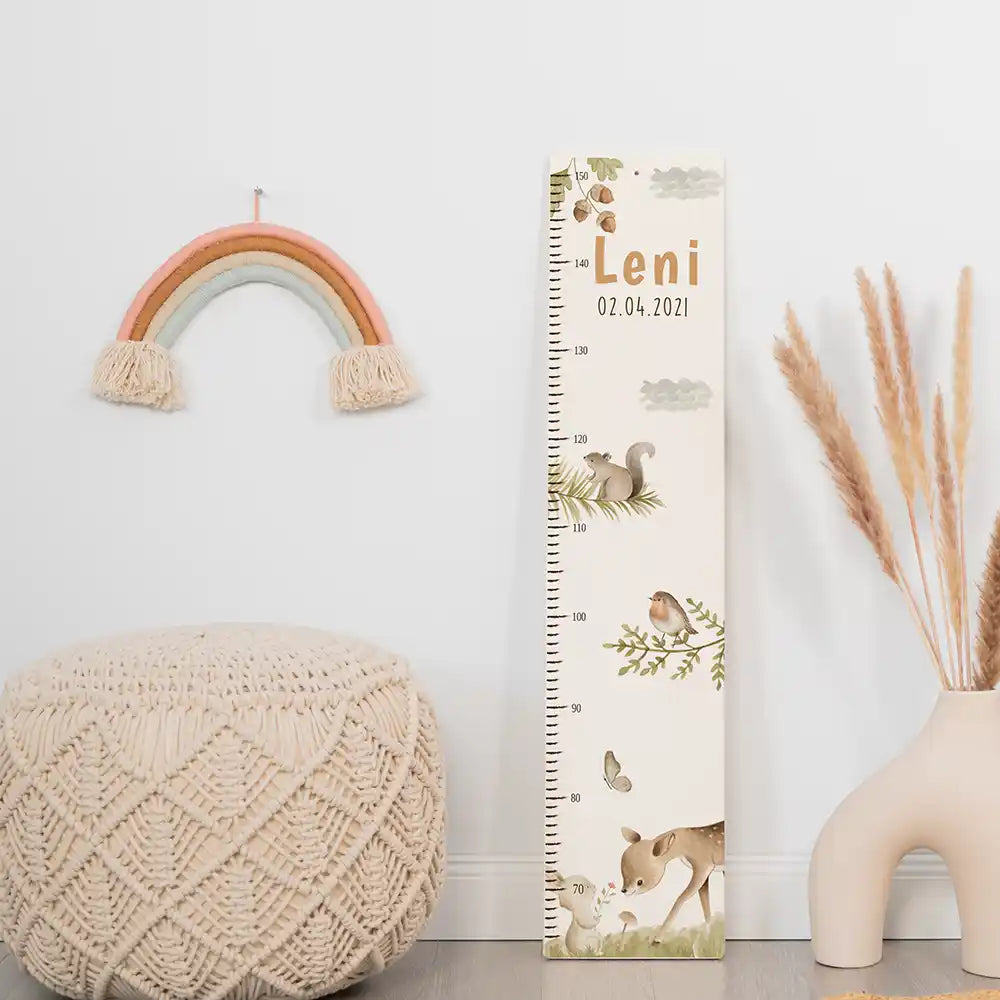 Messlatte Kinder Holz & Aluverbund - Reh im Wald