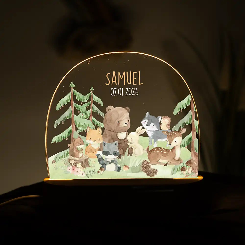 Nachtlicht Kinder personalisiert - Süße Tierfreunde