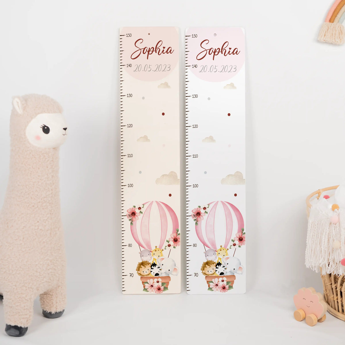 Messlatte Kinder Holz & Aluverbund - Tierfreunde & Ballon