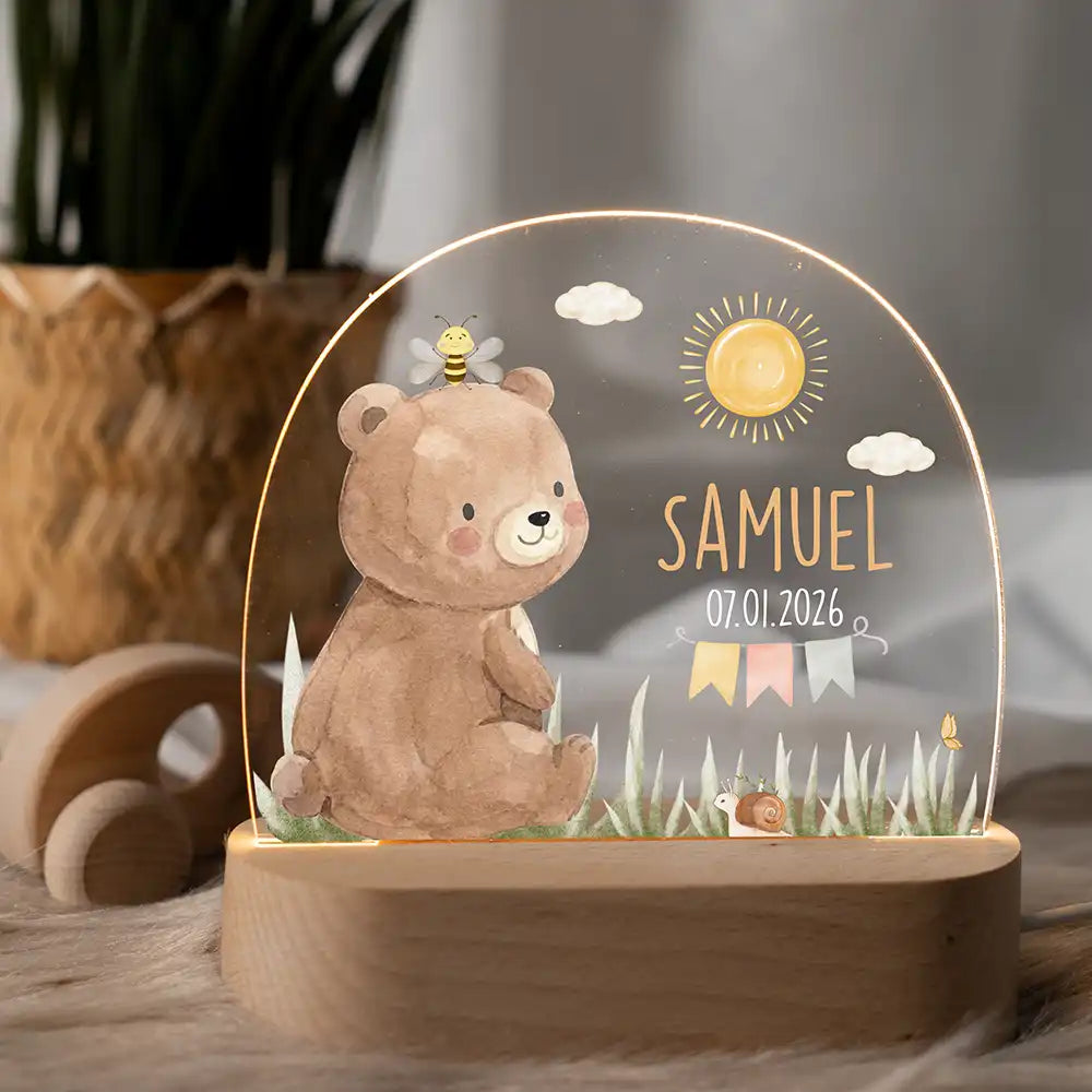Nachtlicht Kinder personalisiert - Niedlicher Waldbär