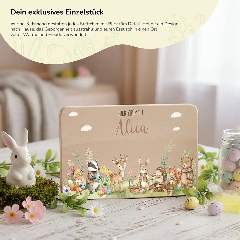 Frühstücksbrettchen Ostern - Waldtiere Ostern