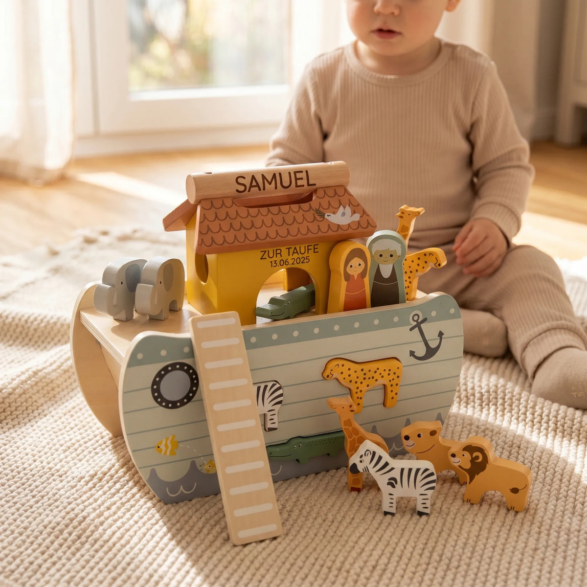 Arche Noah personalisiert zur Taufe im Kinderzimmer