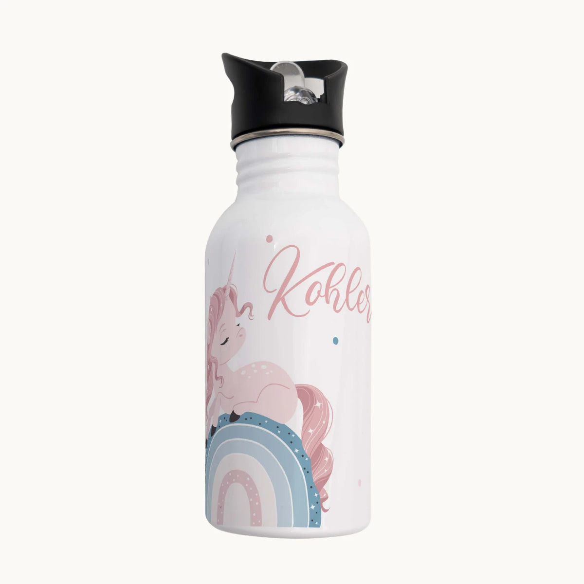 Trinkflasche Kinder Edelstahl - Regenbogen Einhorn