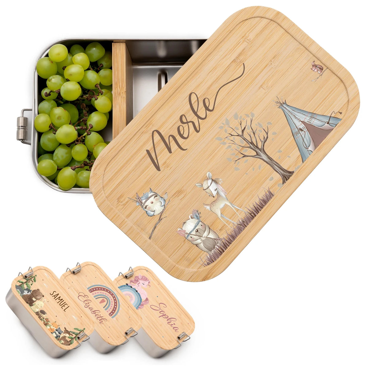 Brotdose Kinder personalisiert - Woodland