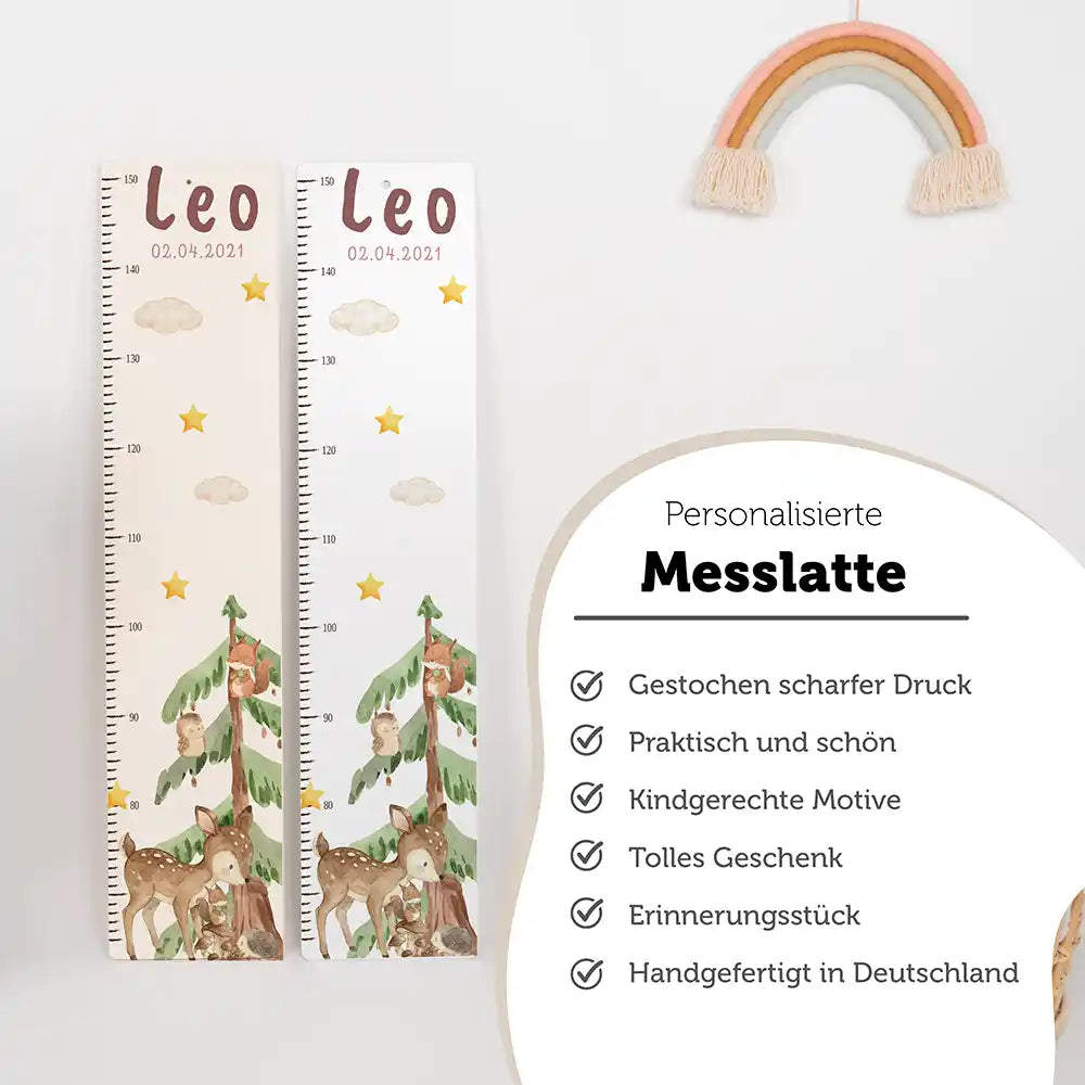 Messlatte Kinder Holz & Aluverbund - Reh