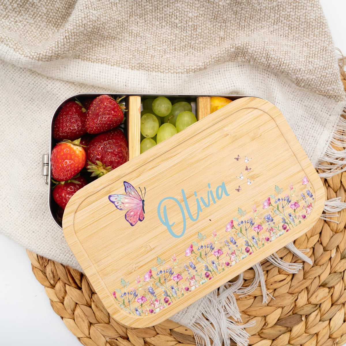 Brotdose Kinder personalisiert - Blumenpark