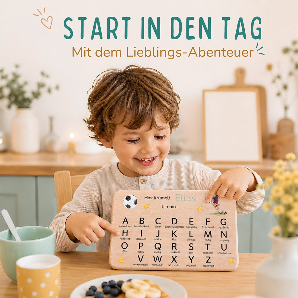 ABC Brettchen Kinder personalisiert – Fußball Adler
