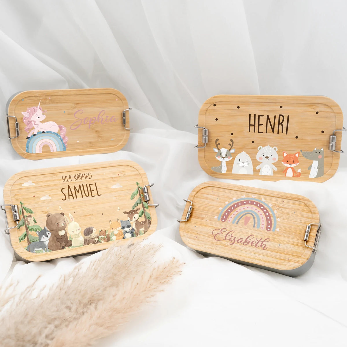 Brotdose Kinder personalisiert - Winter Animals
