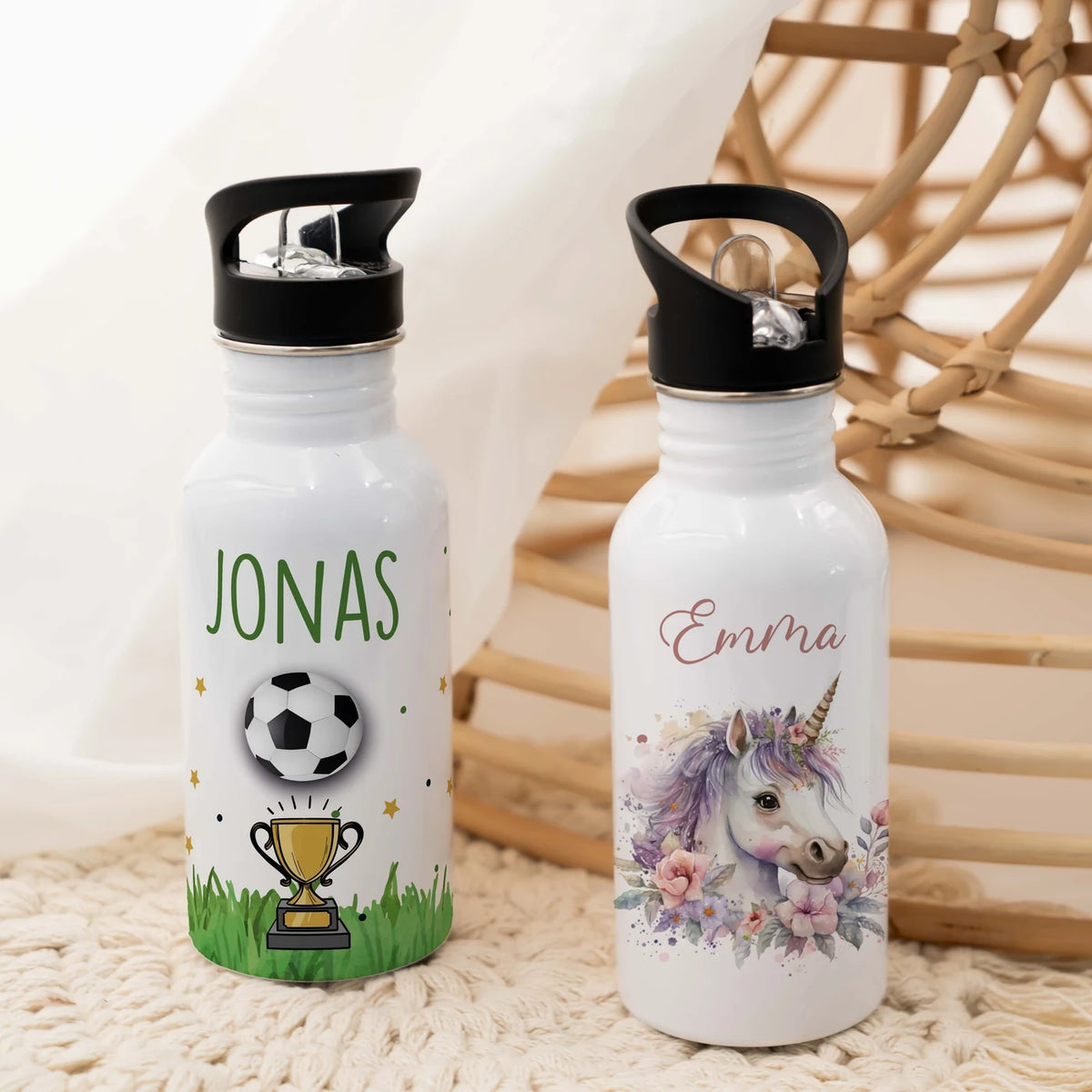 Trinkflasche Kinder Edelstahl - Fußball Champion