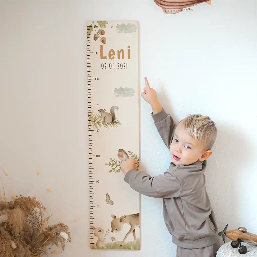 Messlatte Kinder Holz & Aluverbund - Reh im Wald