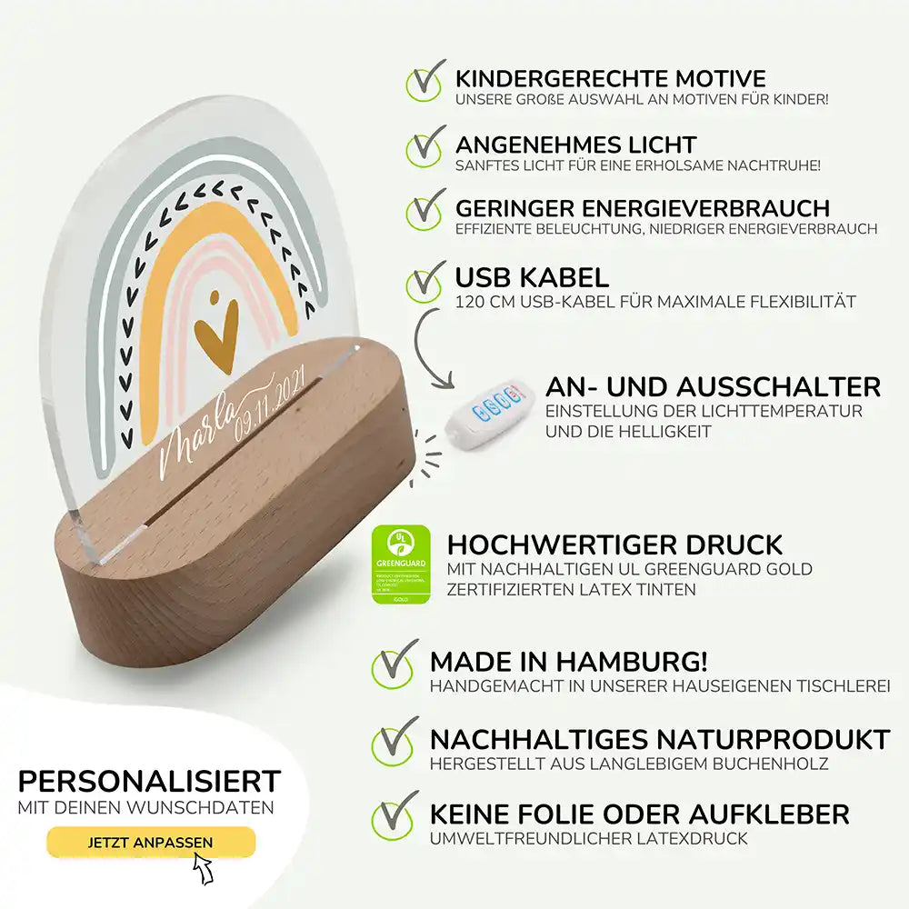 Kinderzimmer Bundle Regenbogen Tonieregal + Nachtlicht