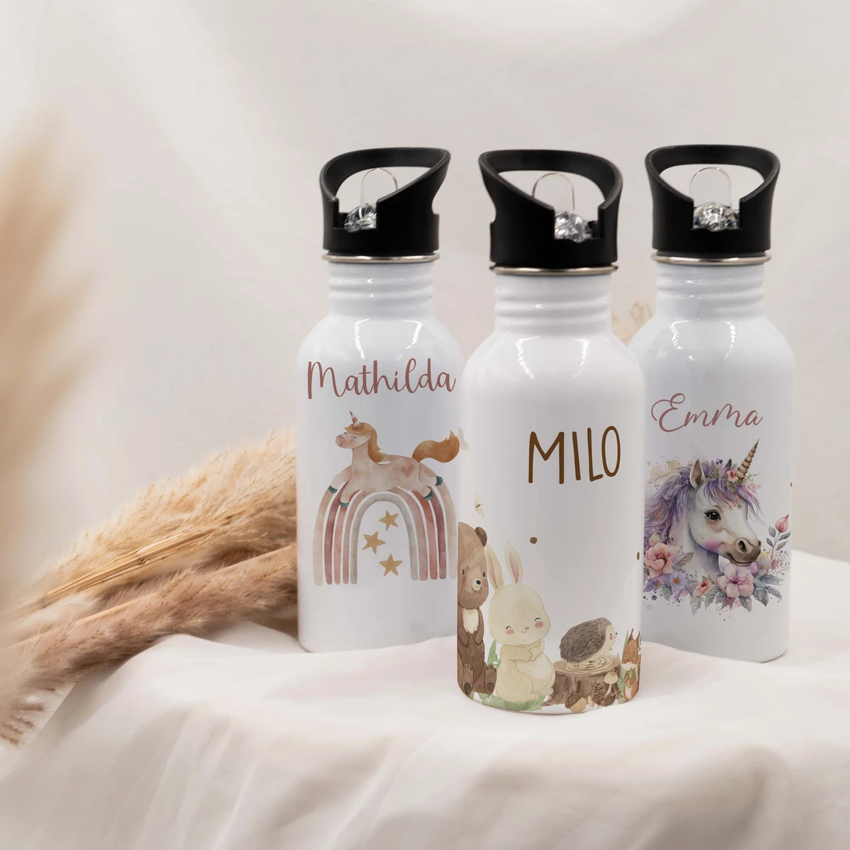 Trinkflasche Kinder Edelstahl - Waldtiere