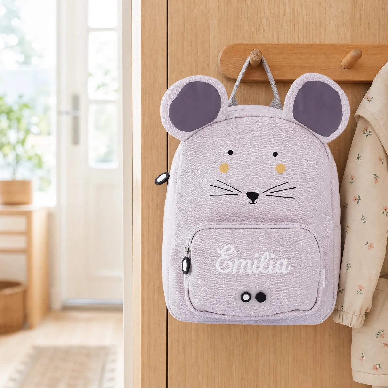 Trixie Kindergartenrucksack Maus, Baumwoll-Außenseite mit Wunschname