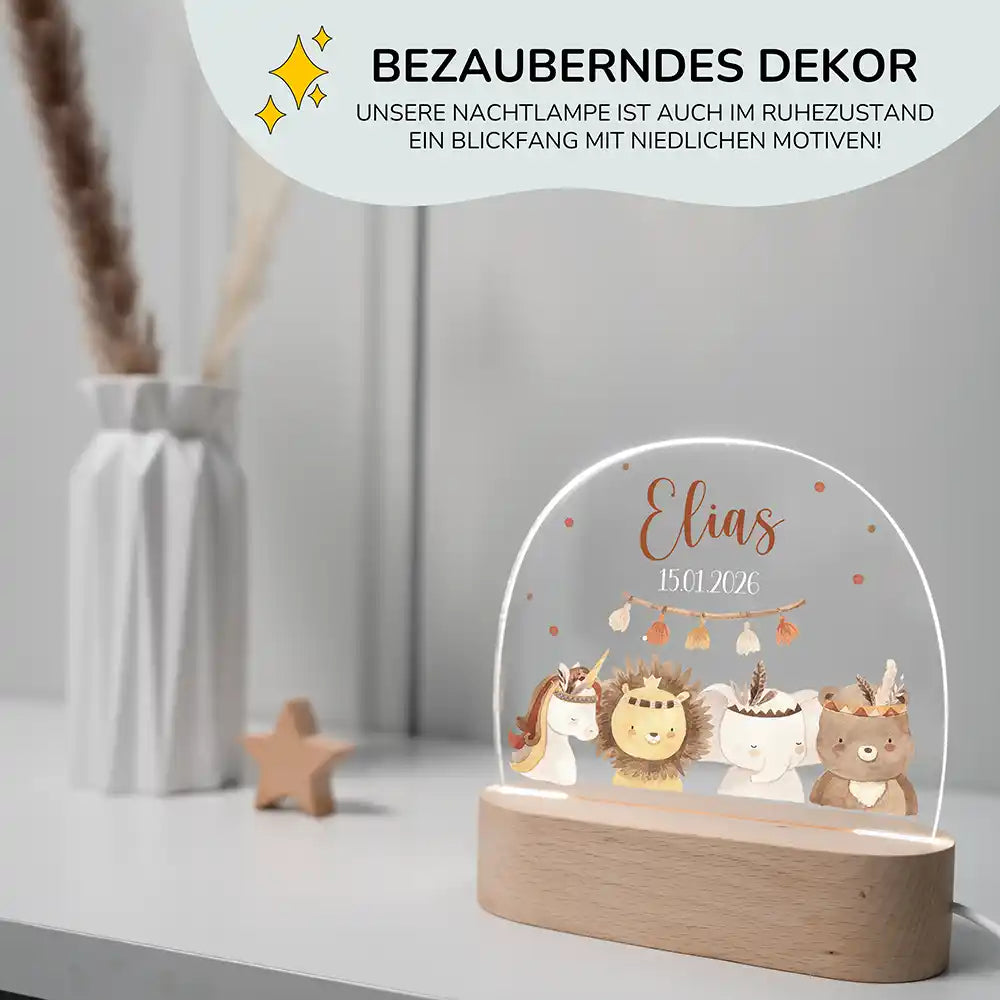 Kinderzimmer Bundle Tonieregal und Nachtlicht - Bär mit Löwe