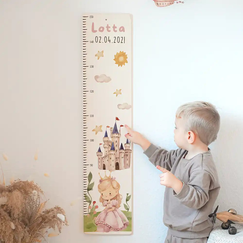 Messlatte Kinder Holz & Aluverbund - Prinzessin im Schloss