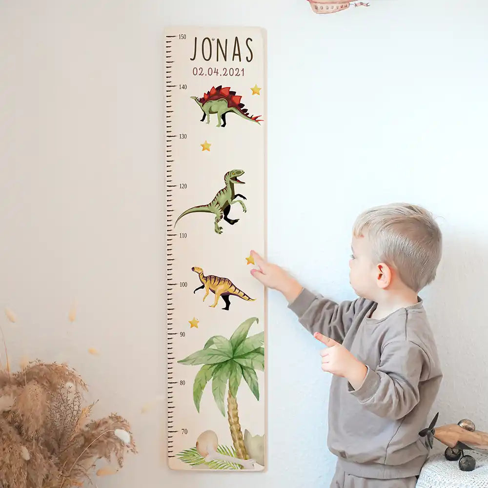 Messlatte Kinder Holz & Aluverbund - Dinosaurier