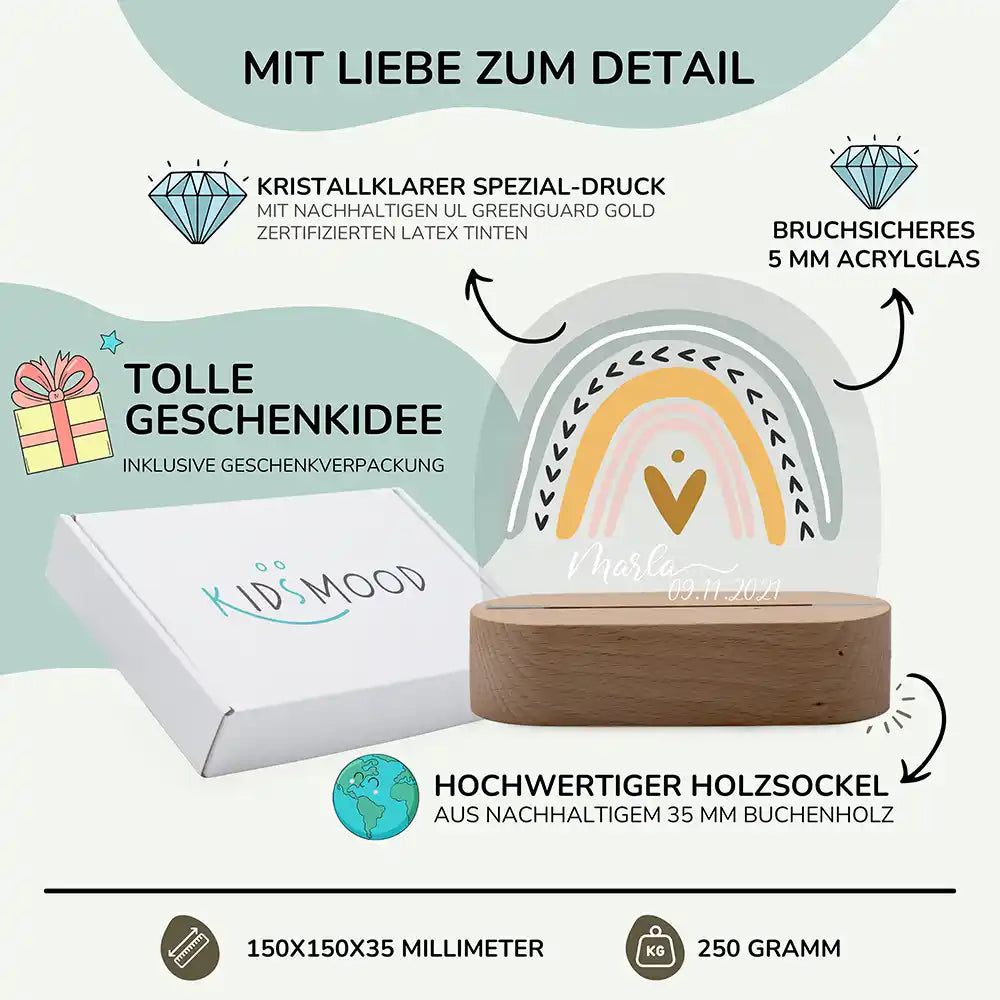 Kinderzimmer Bundle Regenbogen Tonieregal + Nachtlicht