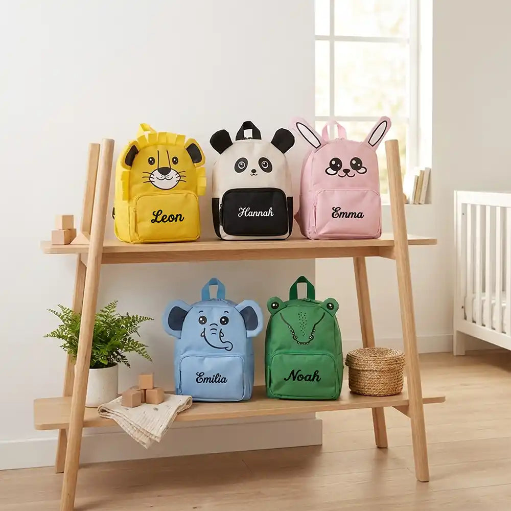 Personalisierter Kinderrucksack Hase, aus robustem RPET-Material