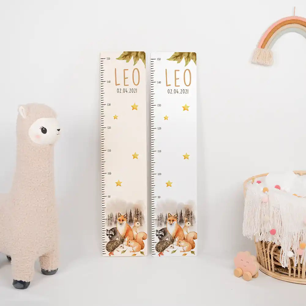 Messlatte Kinder Holz & Aluverbund - Waldfamilie