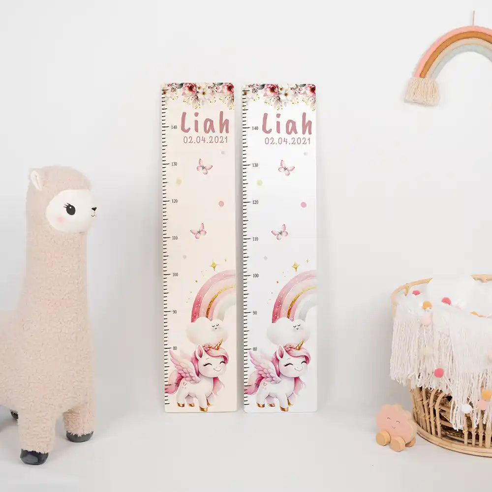 Messlatte Kinder Holz & Aluverbund - Einhorn